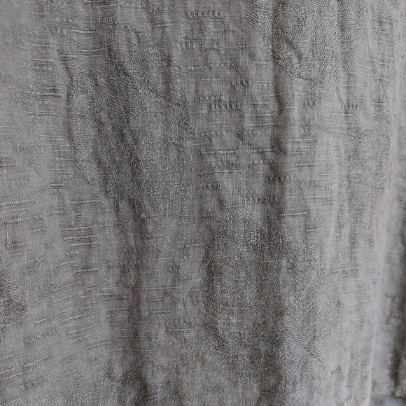 Lina Tomei 100% Linen Short Sleeve Colorblock Dress White & Grey Size L - Picture 7 of 11